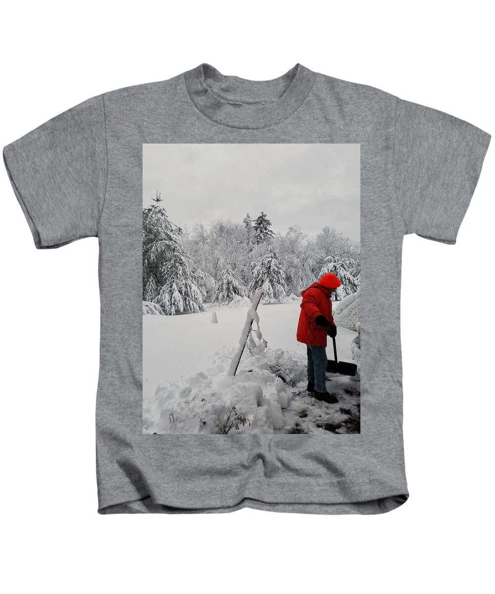 Landscape Kids T-Shirt featuring the photograph Clearing a Path by Mary Capriole
