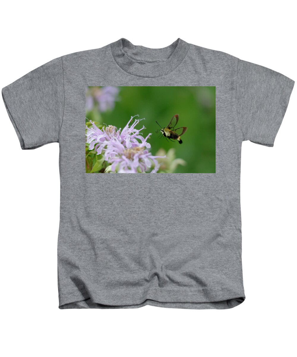 Moth Kids T-Shirt featuring the photograph Clearwing moth by Peter Ponzio