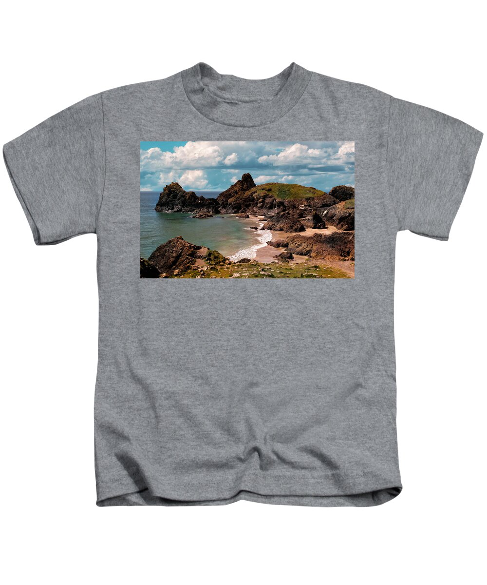 Cliff Kids T-Shirt featuring the photograph Cliffs of Cornwall by Jaroslaw Blaminsky