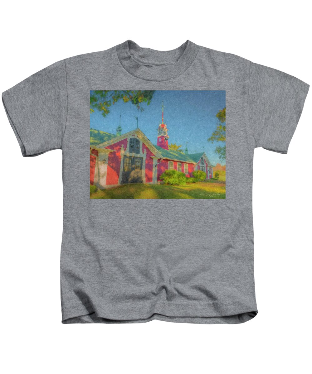 David Ames Kids T-Shirt featuring the painting David Ames Clock Farm by Bill McEntee