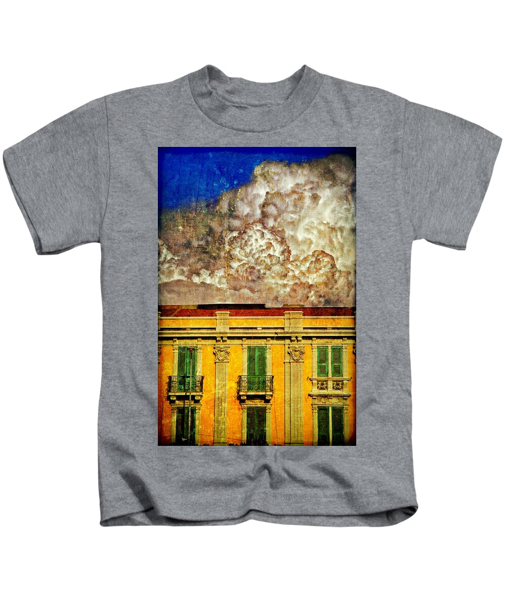 Building Kids T-Shirt featuring the photograph Cloud like whipped cream by Silvia Ganora