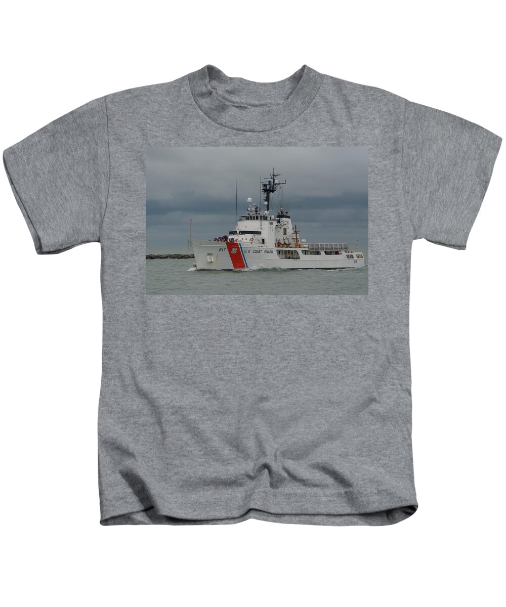 U.s Coast Guard Cutter Kids T-Shirt featuring the photograph Coast Guard Cutter Vigilant by Bradford Martin