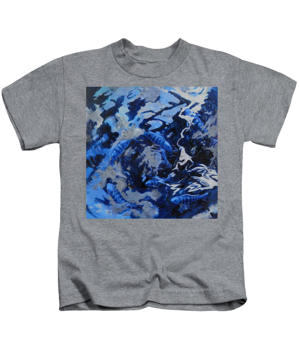Blue Kids T-Shirt featuring the painting Cobalt #2 by Martha Tisdale