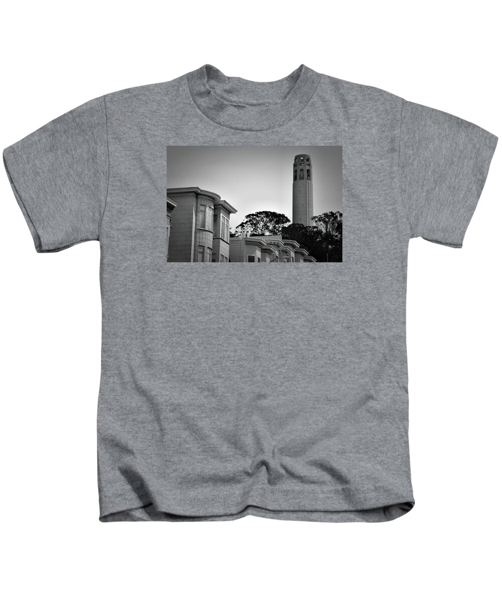 San Francisco Kids T-Shirt featuring the photograph Coit Tower by Spencer Hughes