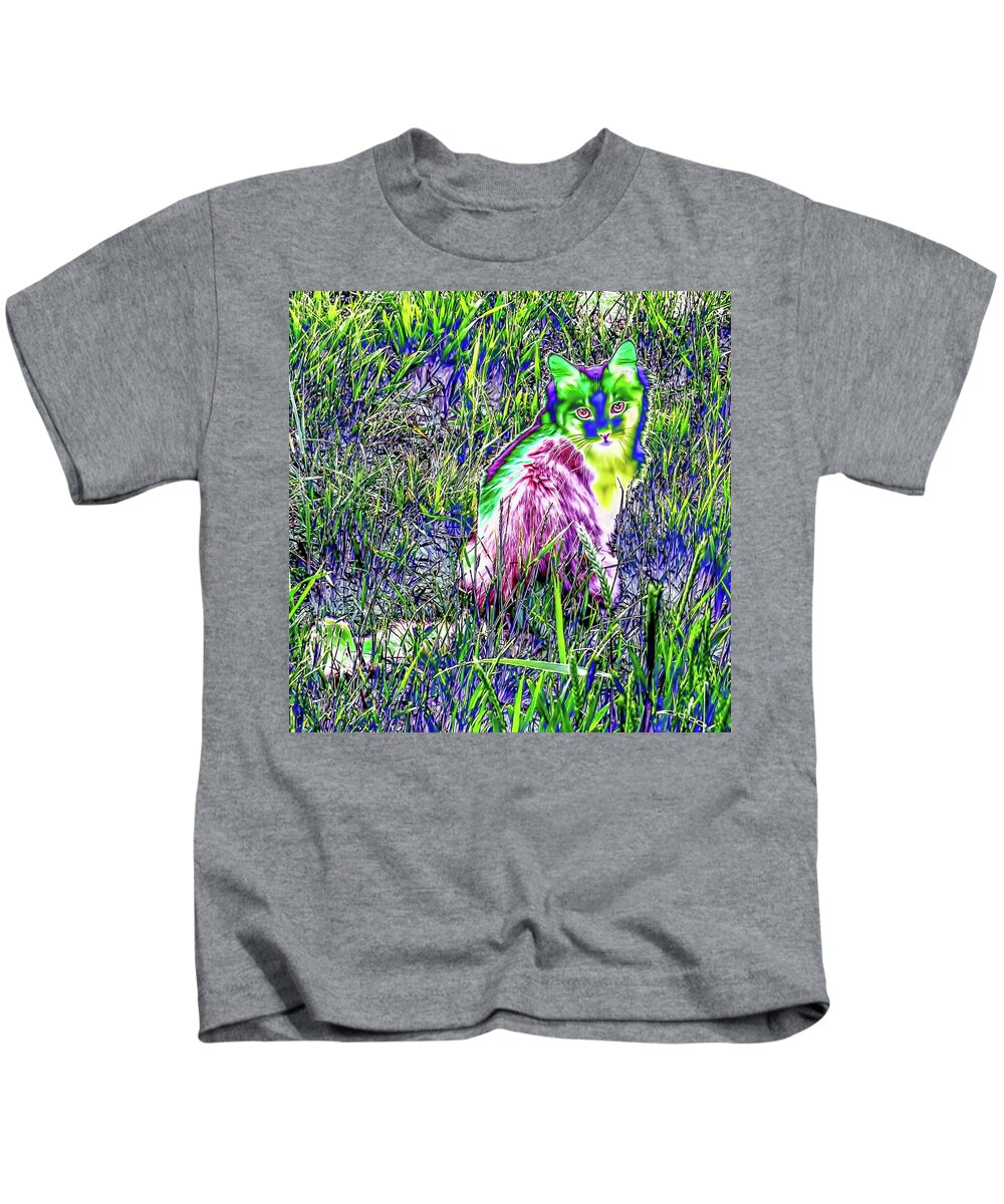 Kitty Kids T-Shirt featuring the photograph Colorful Kitty by Jennifer Grossnickle