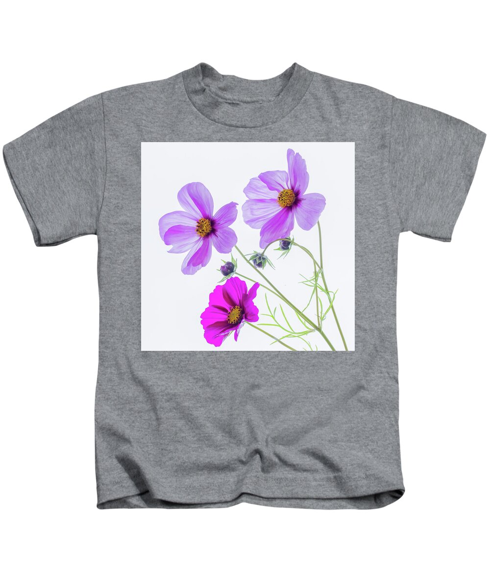 Cosmos Kids T-Shirt featuring the photograph Cosmos Bright by Diane Fifield