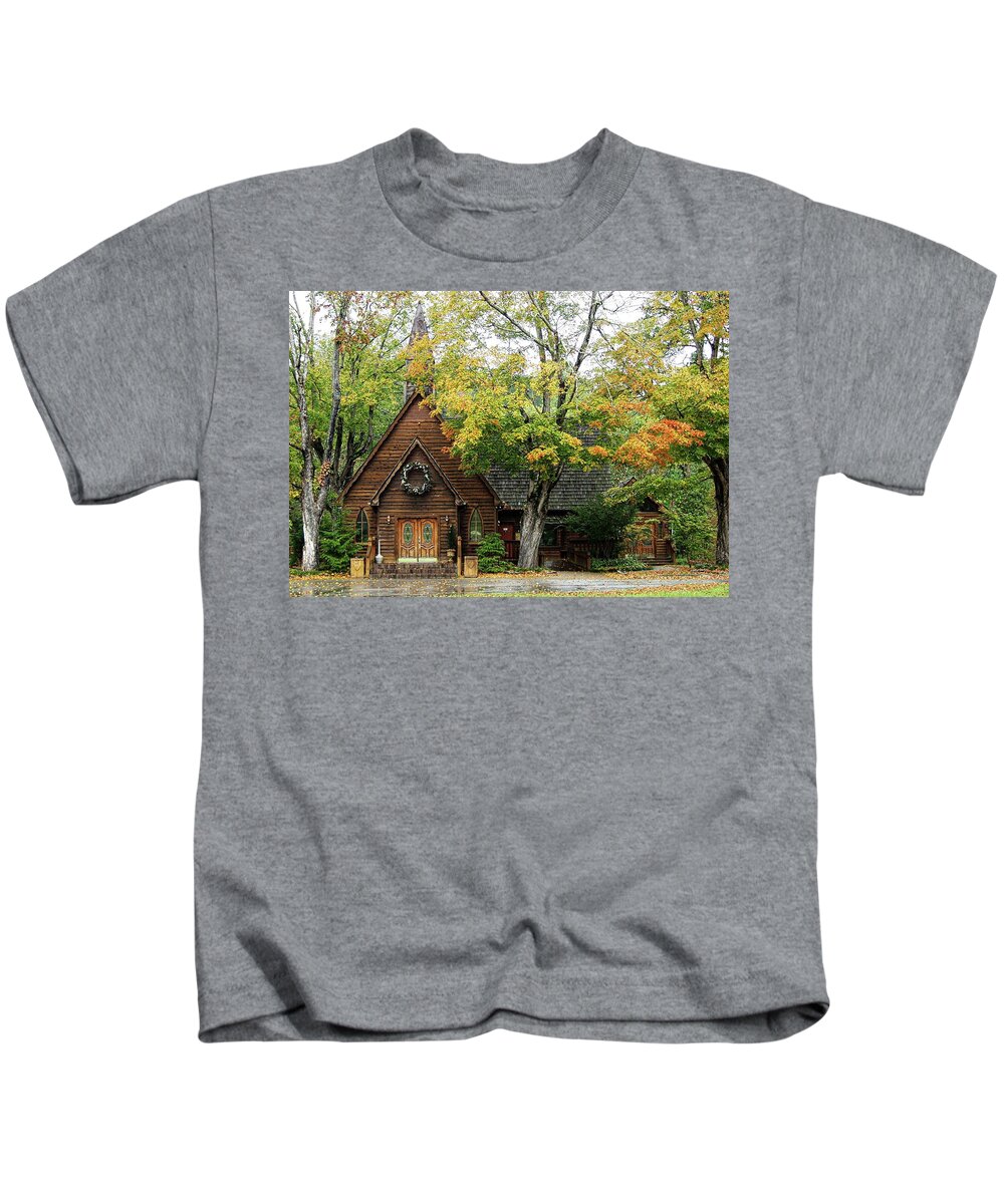 Townsend Kids T-Shirt featuring the photograph Country Chapel by Jerry Battle