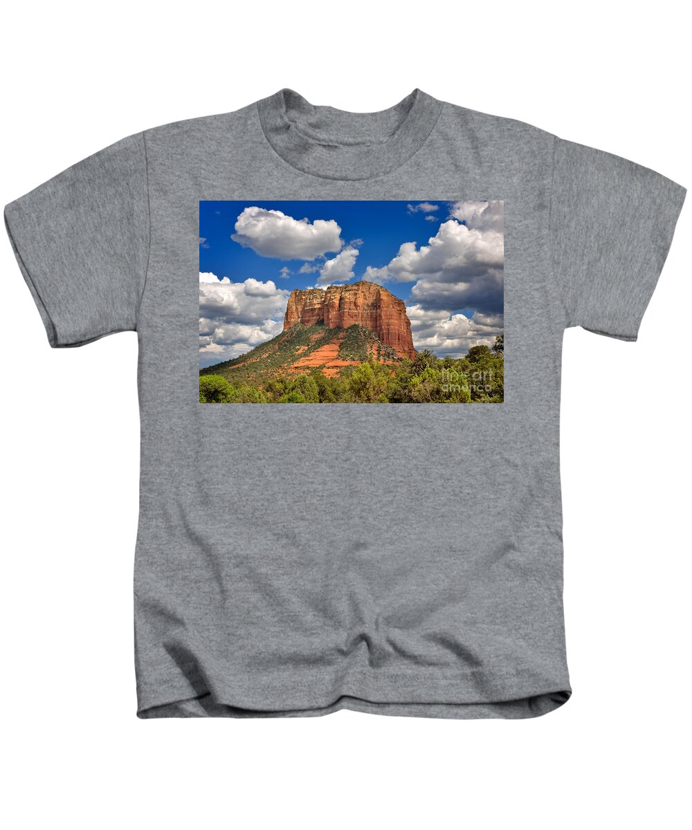 Travel Kids T-Shirt featuring the photograph Courthouse Butte by Louise Heusinkveld