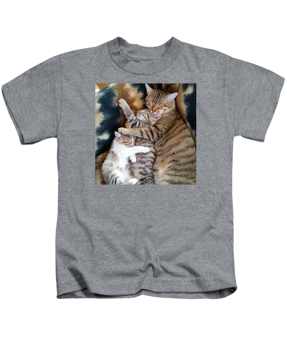 Cat Kids T-Shirt featuring the photograph Cuddle by Ezgi Turkmen