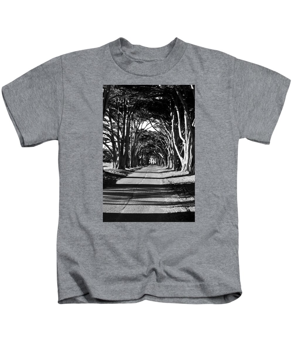 Cypress Kids T-Shirt featuring the photograph Cypress Tree Tunnel by Brad Hodges