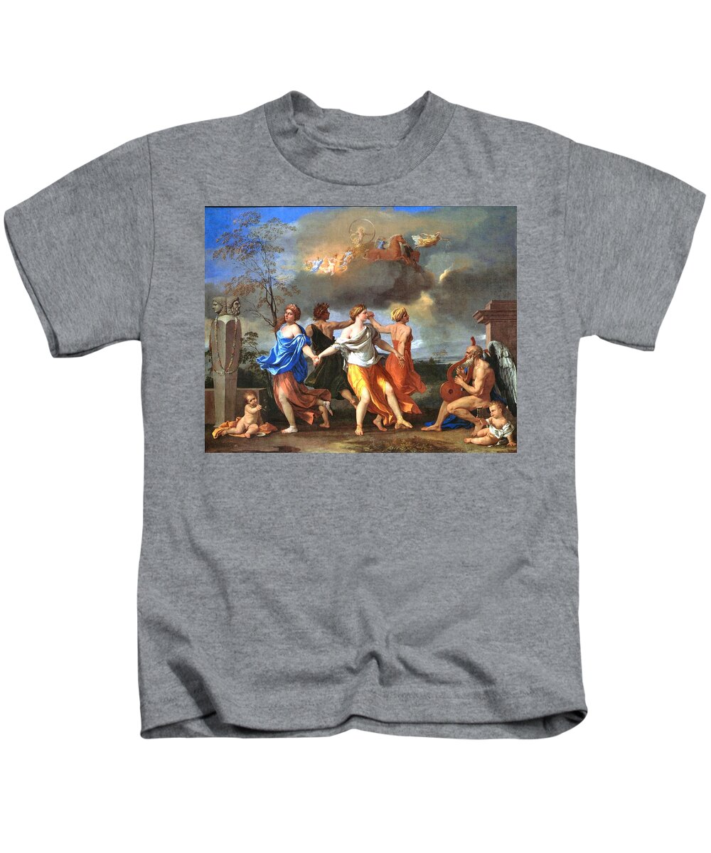 Nicolas Poussin Kids T-Shirt featuring the painting Dance to the Music of Time by Nicolas Poussin