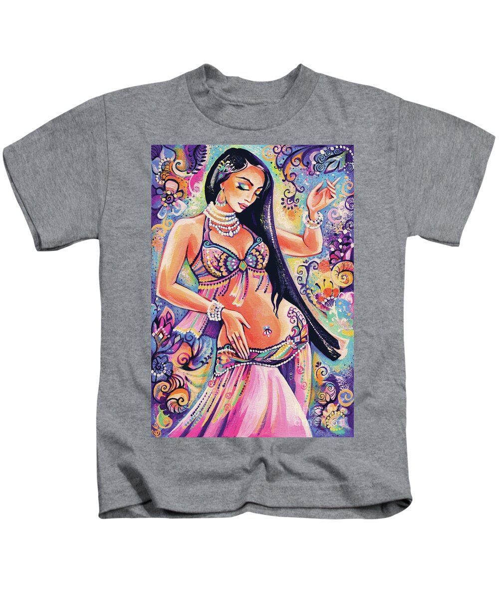 Belly Dancer Kids T-Shirt featuring the painting Dancing in the Mystery of Shahrazad by Eva Campbell