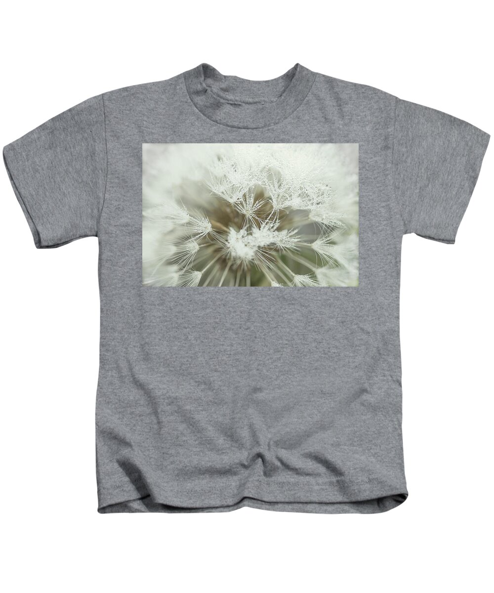 Background Kids T-Shirt featuring the photograph Dandelion with droplets I by Paulo Goncalves