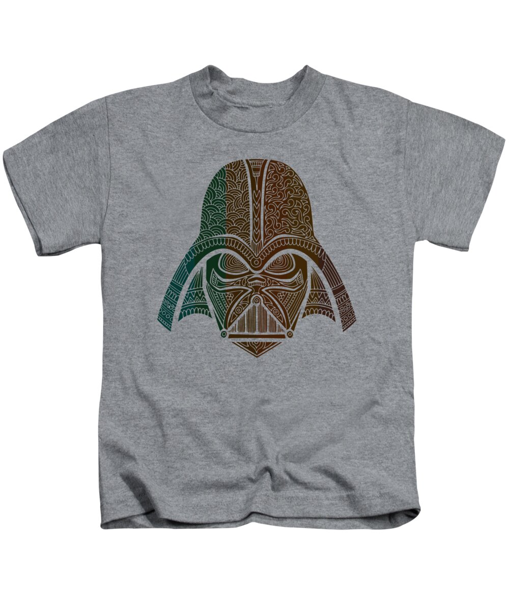 Darth Vader Kids T-Shirt featuring the mixed media Darth Vader - Star Wars Art - Dark by Studio Grafiikka