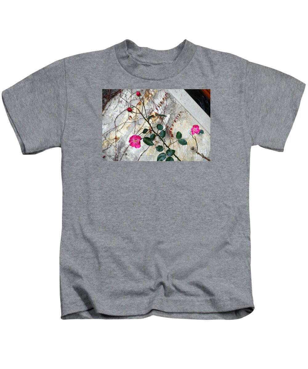 Rose Kids T-Shirt featuring the photograph Delicate rose in December by Eva-Maria Di Bella