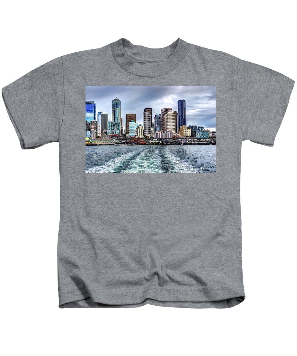 Seattle Kids T-Shirt featuring the photograph Departing Pier 54 by Rob Green
