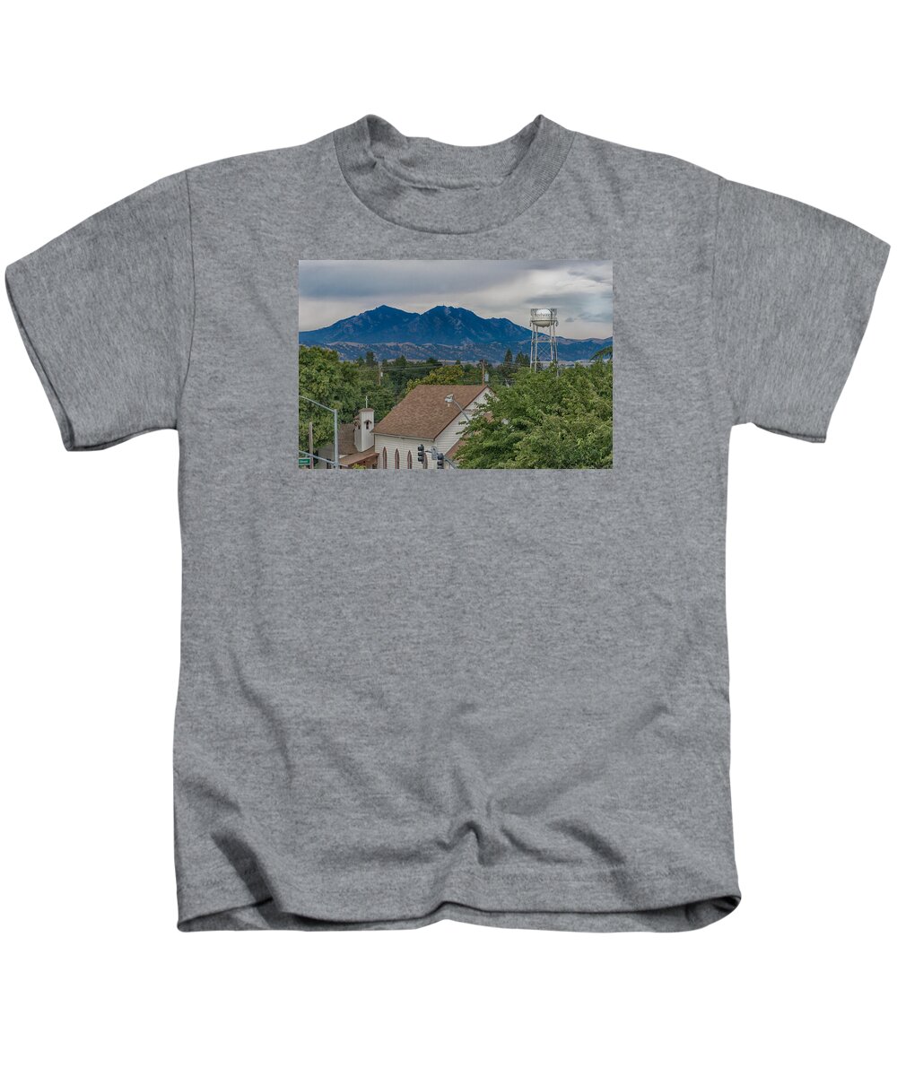 Diablo Kids T-Shirt featuring the photograph Diablo Tower by Robin Mayoff