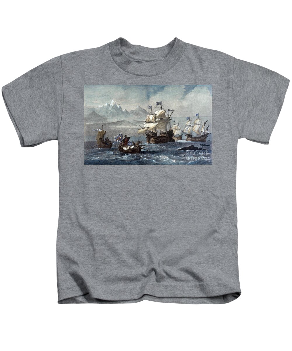 Discovery Of Straits Of Magellan, 1520 Kids T-Shirt by Science