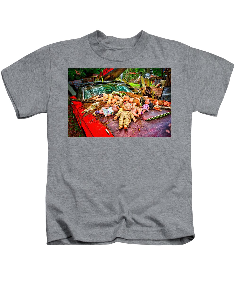 Old Car City Kids T-Shirt featuring the photograph Dolls by Brett Engle