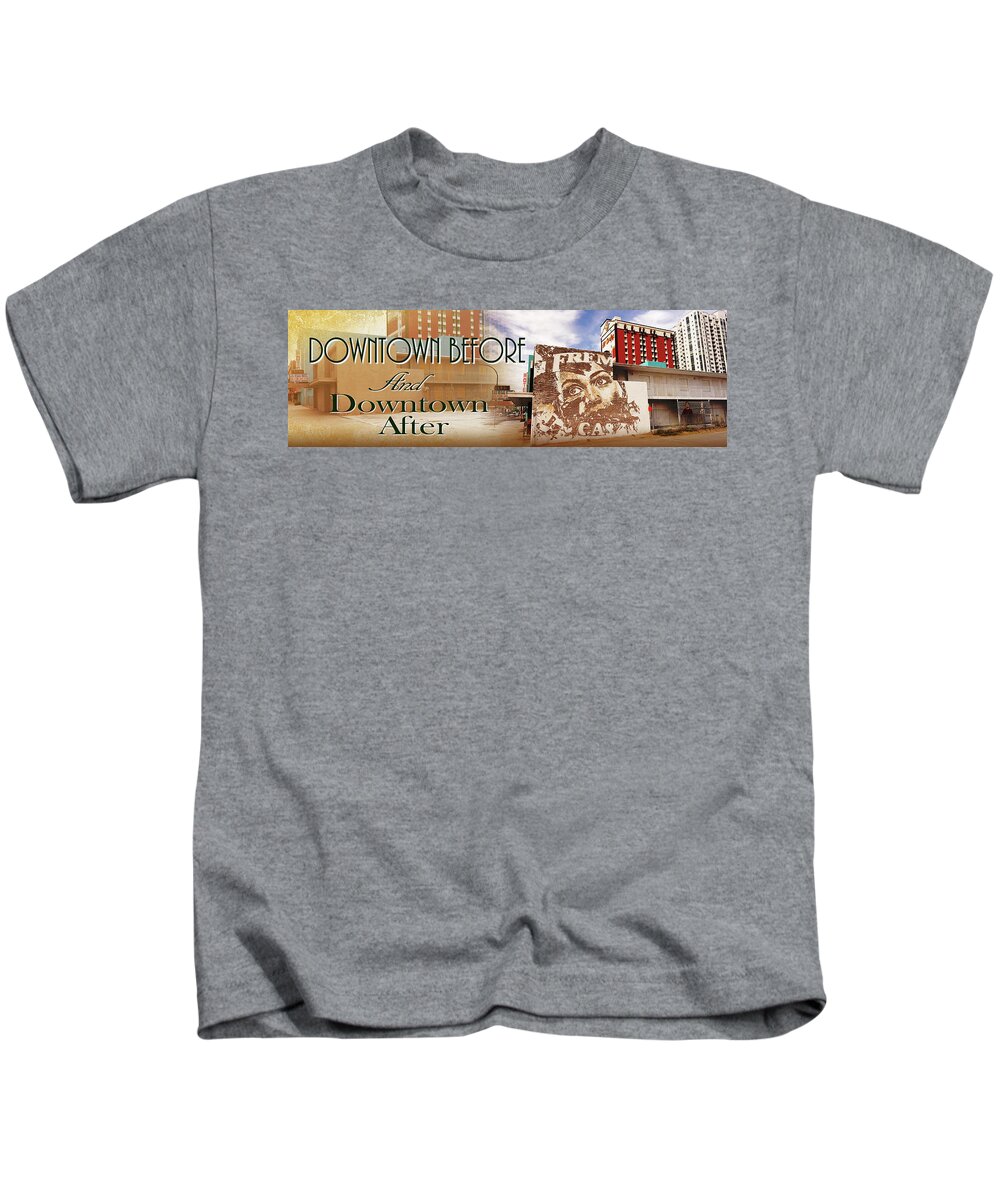  Kids T-Shirt featuring the photograph Downtown Before and Downtown After by Carl Wilkerson