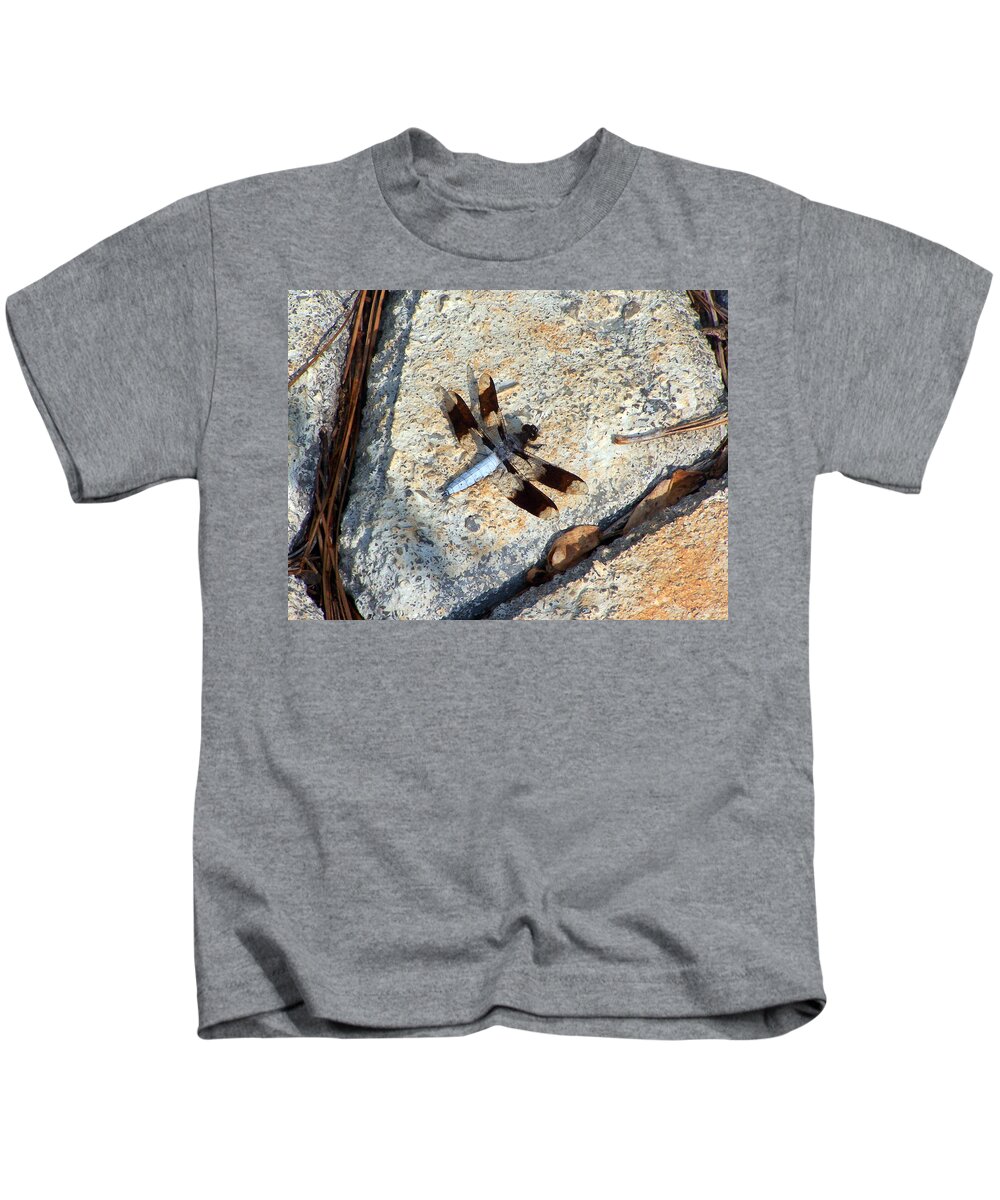 Insects Kids T-Shirt featuring the photograph Dragonfly Display by Jennifer Robin