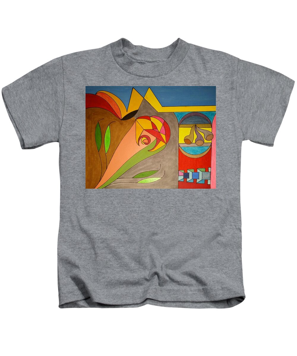 Geo - Organic Art Kids T-Shirt featuring the painting Dream 326 by S S-ray
