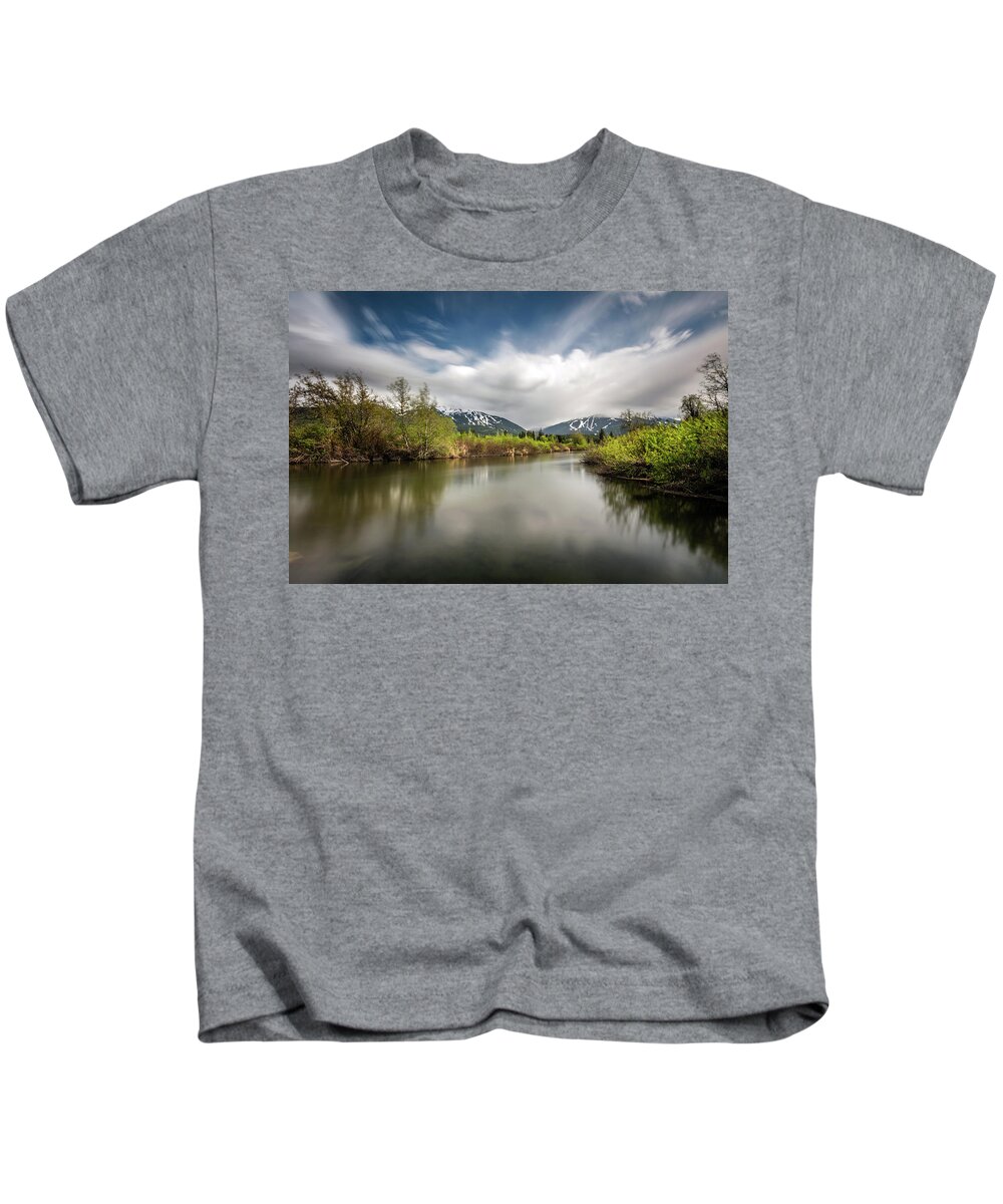 Whistler Kids T-Shirt featuring the photograph Dreamy River Of Golden Dreams by Pierre Leclerc Photography