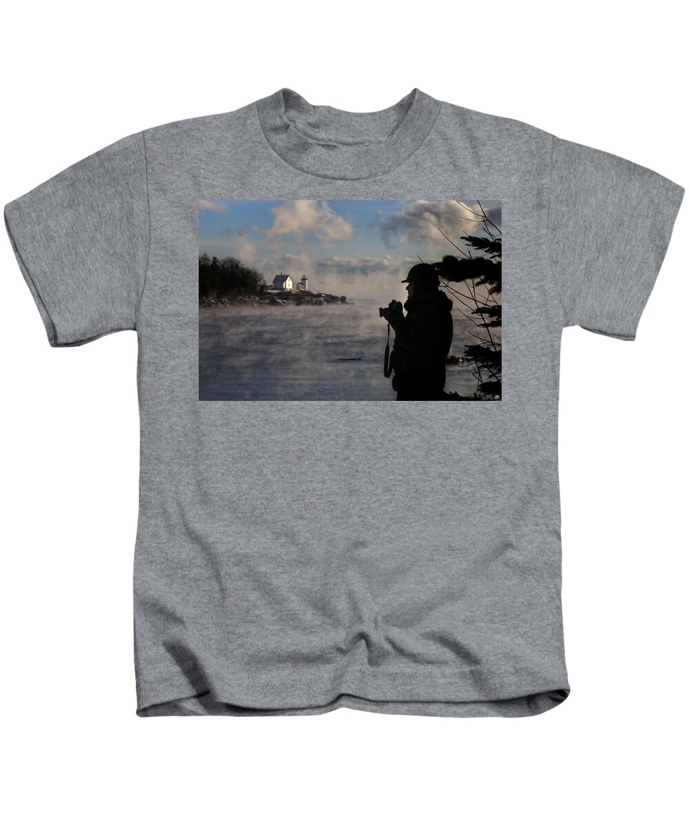 Sea Smoke Kids T-Shirt featuring the photograph Dressed for Sea Smoke by John Meader