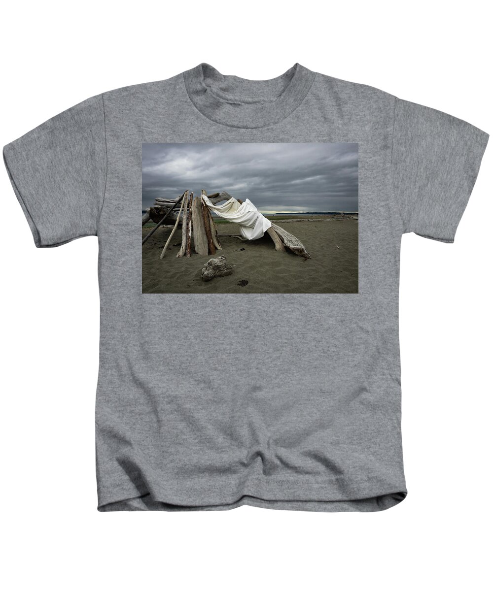 Driftwood Kids T-Shirt featuring the photograph Drifts and Clouds by Lynn Wohlers