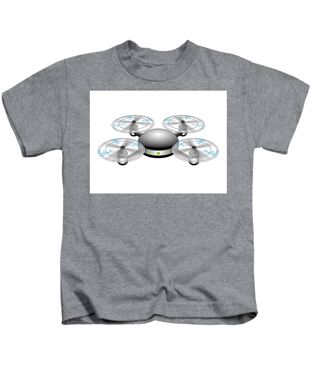  Kids T-Shirt featuring the digital art Drone by Moto-hal
