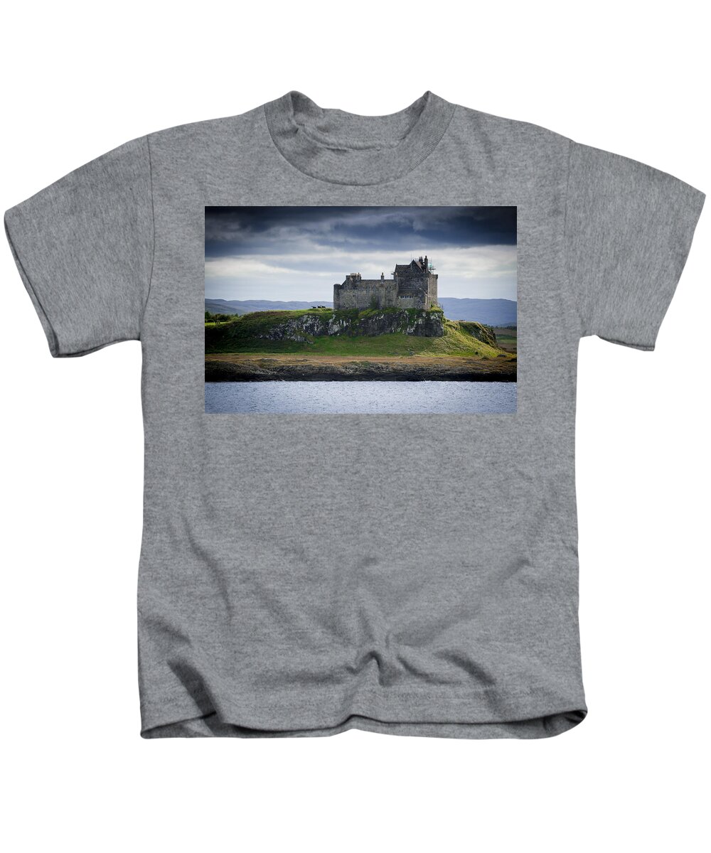 Scotland Kids T-Shirt featuring the photograph Duart Castle, Mull, Scotland by Laurence Ventress