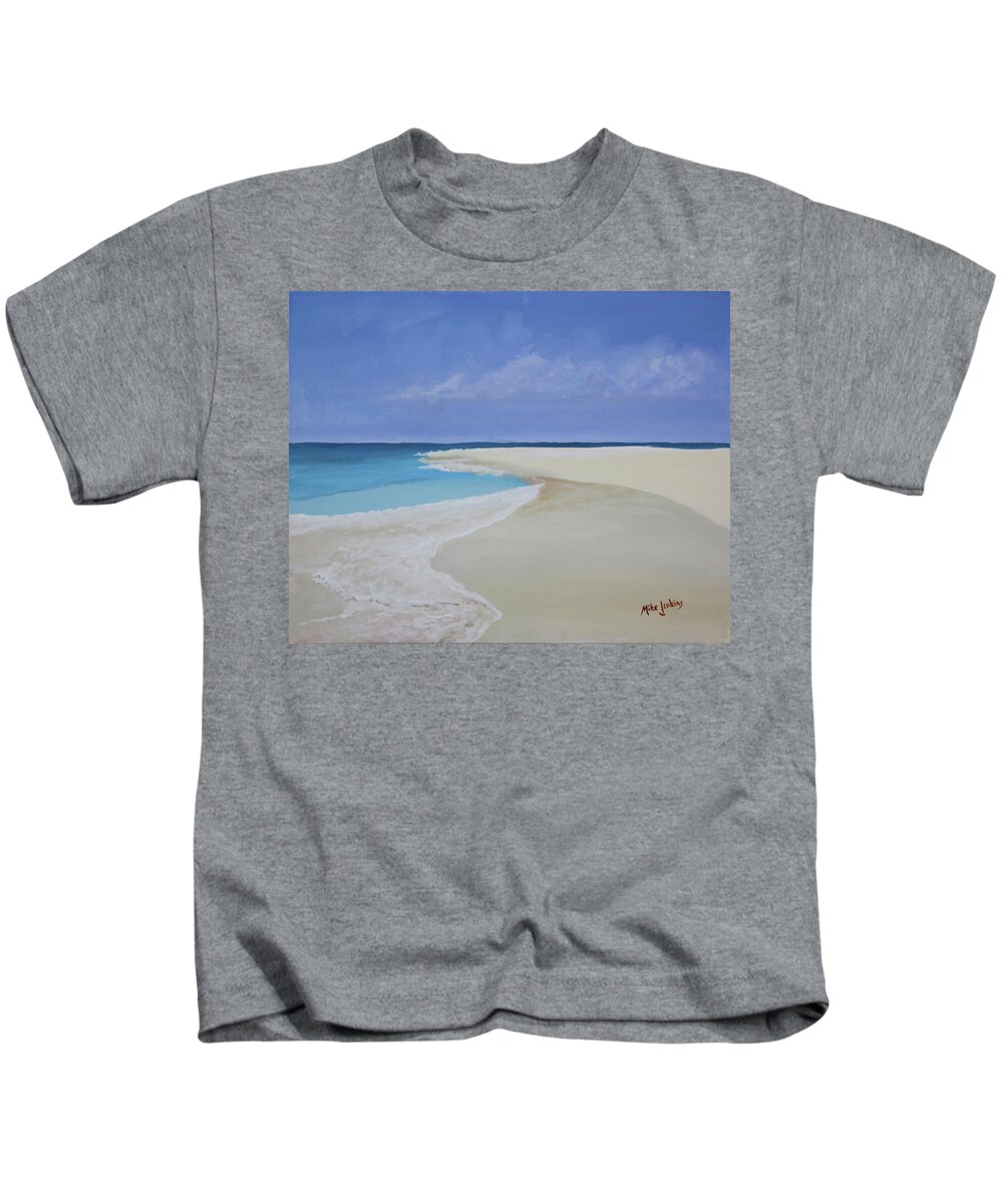 Beach Kids T-Shirt featuring the painting Eagle Beach by Mike Jenkins