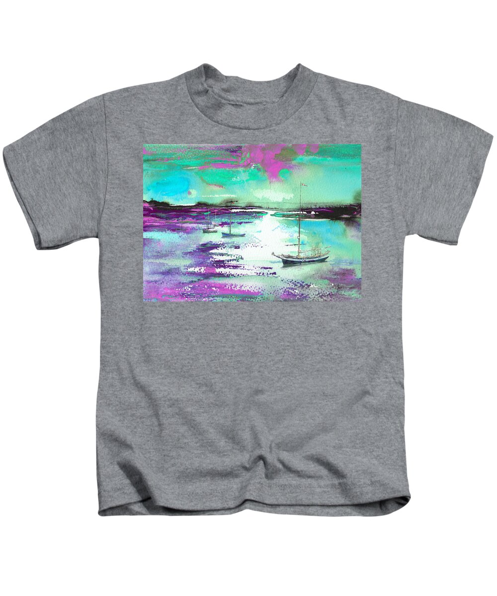 Landscapes Kids T-Shirt featuring the painting Early Morning 20 by Miki De Goodaboom