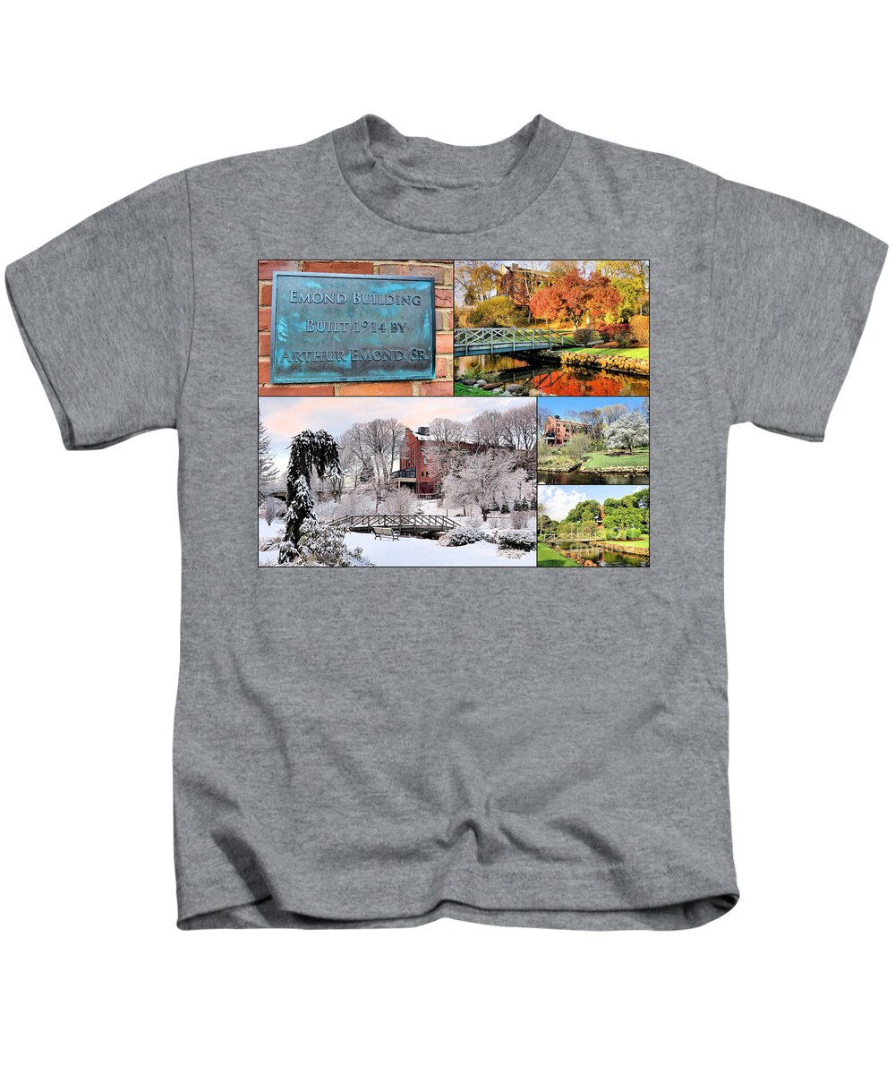 Emond Building Kids T-Shirt featuring the photograph Emond Building Plymouth MA by Janice Drew