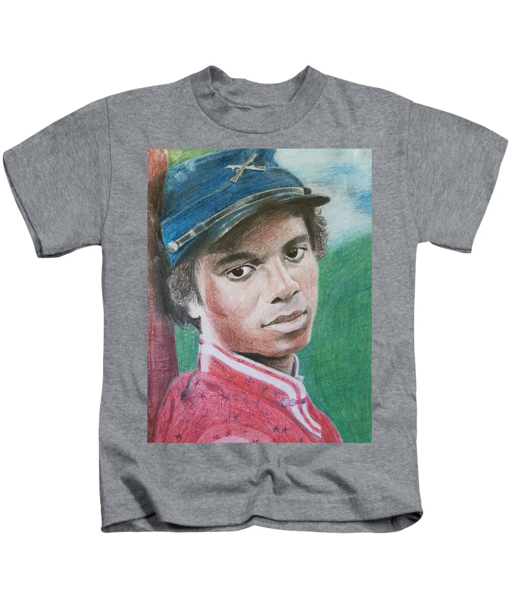 Michael Jackson Kids T-Shirt featuring the drawing Empathetic by Cassy Allsworth
