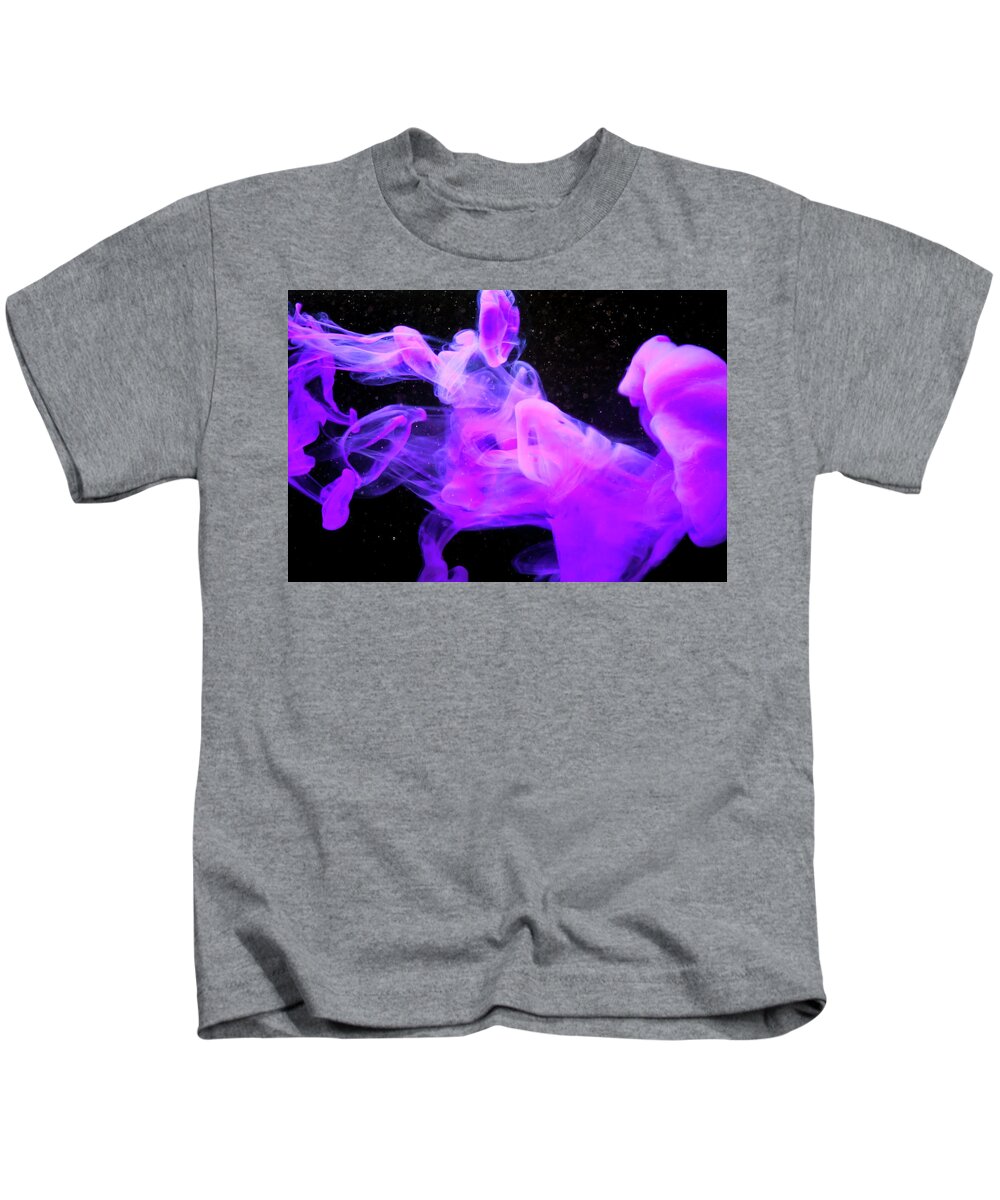Abstract Kids T-Shirt featuring the photograph Emptiness in Harmony - Fine Art Photography - Paint Pouring by Modern Abstract