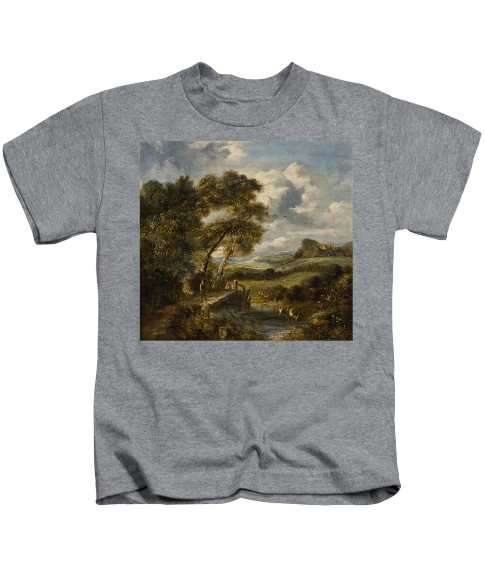 England 19th Kids T-Shirt featuring the painting ENGLAND 19th by MotionAge Designs