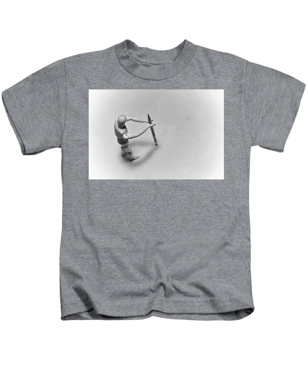 Wood Kids T-Shirt featuring the photograph Erasing His Tracks by Mark Fuller
