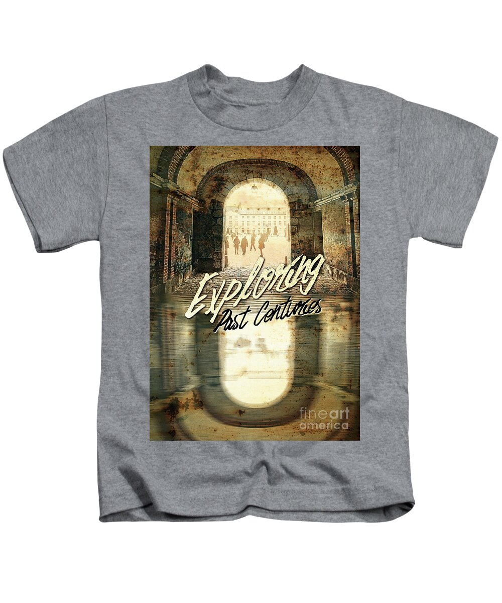 Exploring Past Centuries Kids T-Shirt featuring the photograph Exploring Past Centuries Fontainebleau Chateau France Architectu by Beverly Claire Kaiya