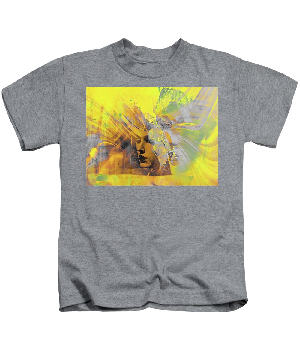 Face Kids T-Shirt featuring the photograph Faces in yellow and grey by Gabi Hampe