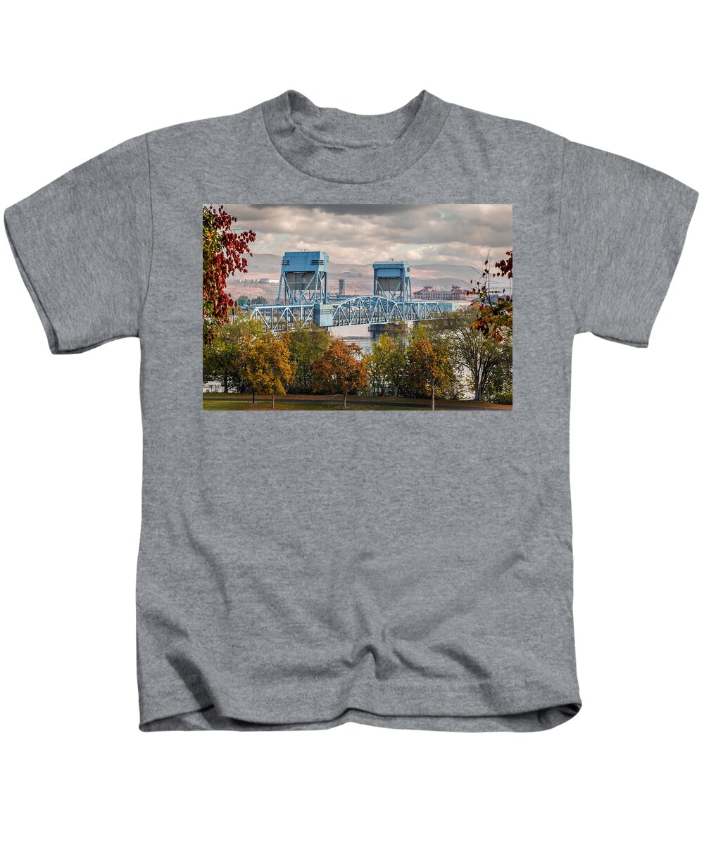 Blue Kids T-Shirt featuring the photograph Fall 2015 Blue Bridge by Brad Stinson