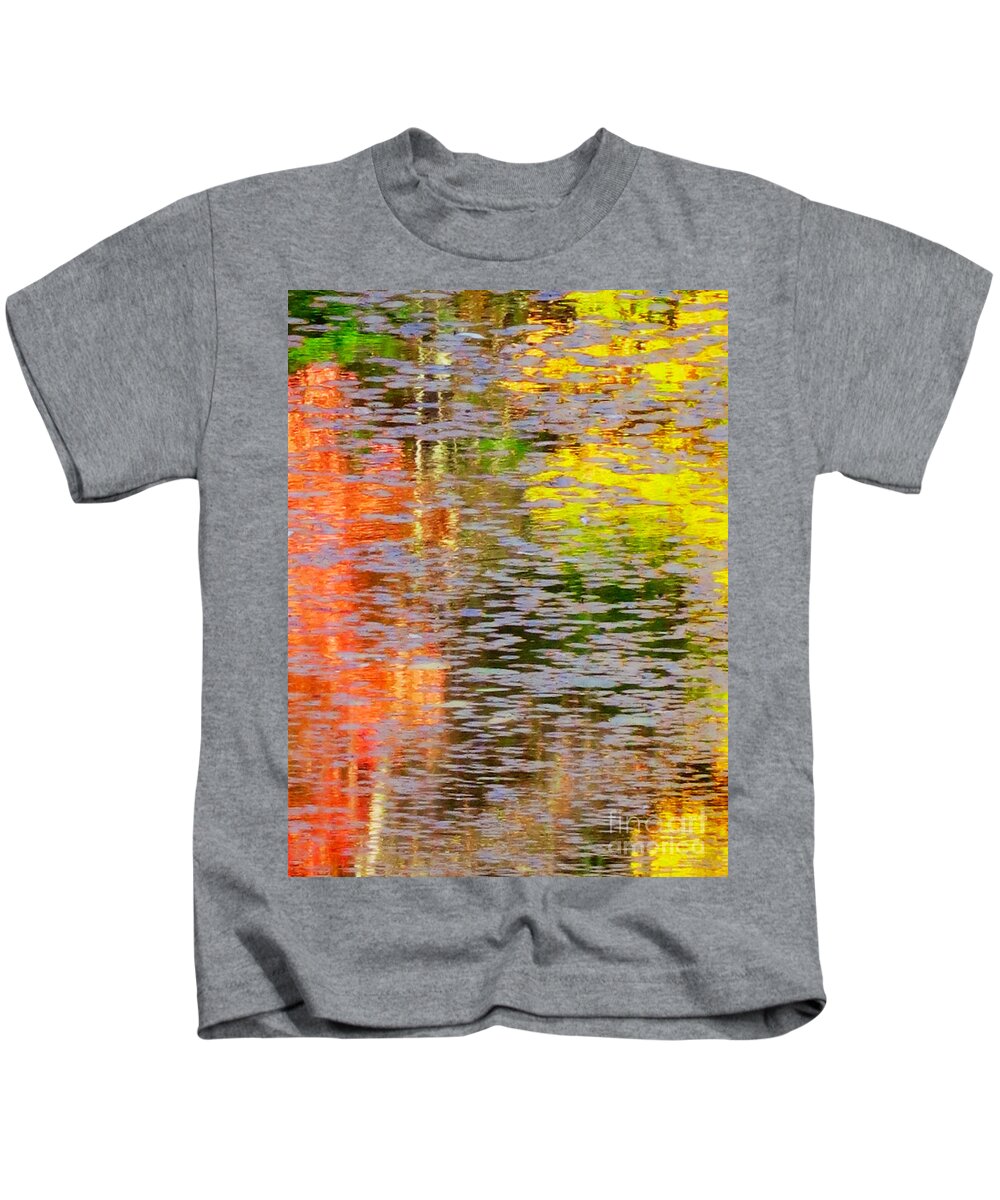 Reflection Kids T-Shirt featuring the photograph Fall Abstract by Kathy Strauss