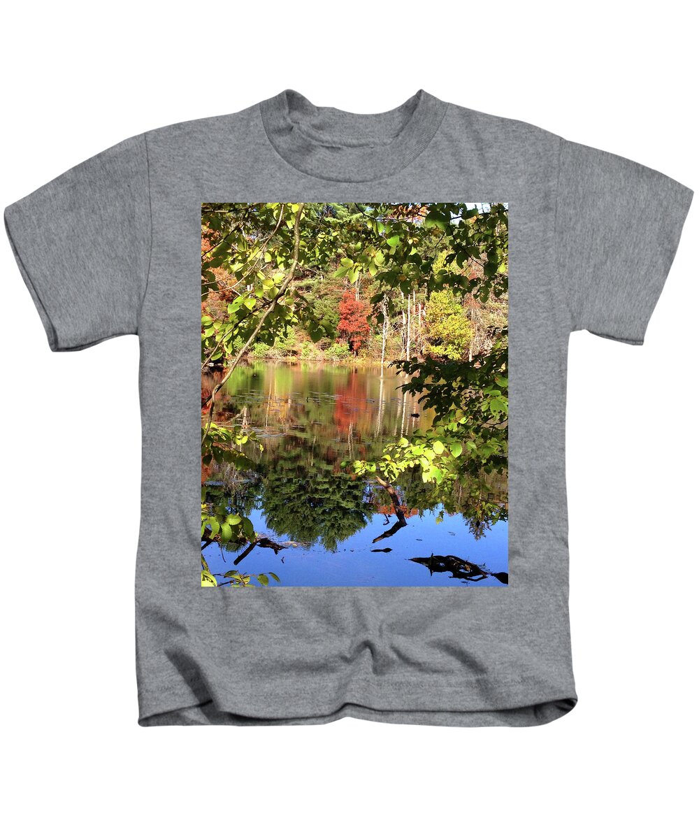 Fall Kids T-Shirt featuring the photograph Fall Reflections by Nancy Landry