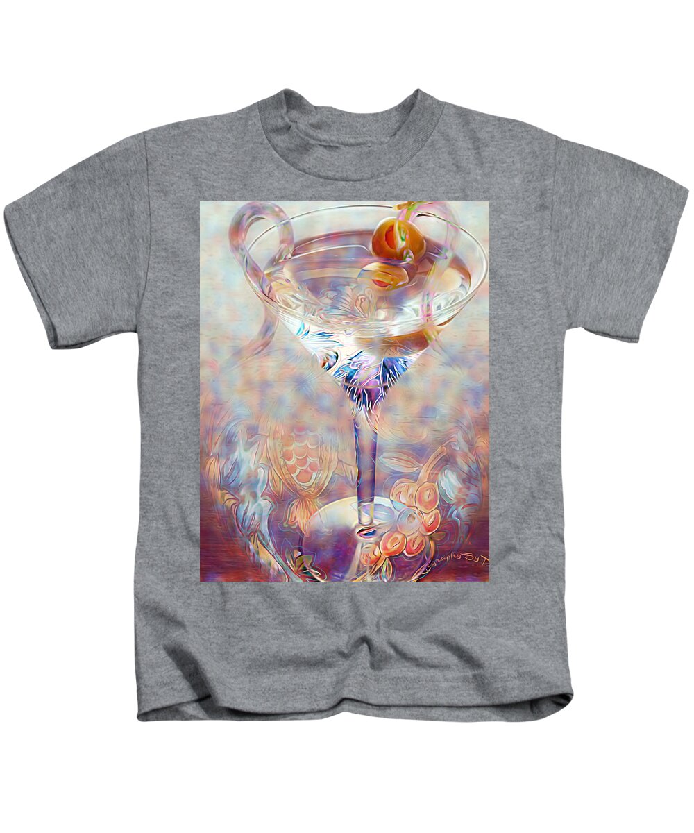 Tuscan Martini Kids T-Shirt featuring the digital art Fantasy Cocktail by Pamela Smale Williams