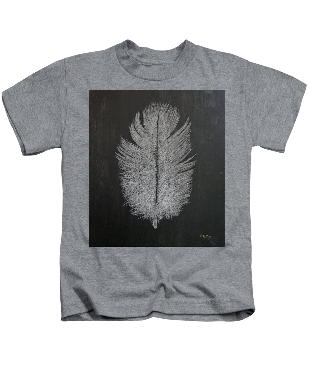 Feather Kids T-Shirt featuring the pastel Feather 1 by Richard Le Page