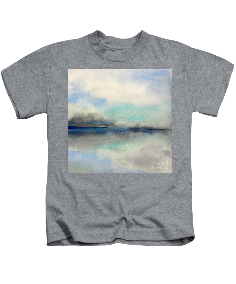 Abstract Kids T-Shirt featuring the painting Feeling Teal 1 by Chris Paschke