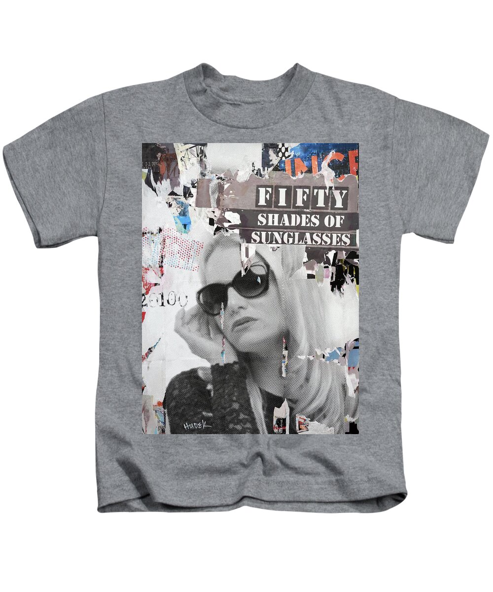Urban Poster Kids T-Shirt featuring the mixed media Fifty Shades of Sunglasses by James Hudek