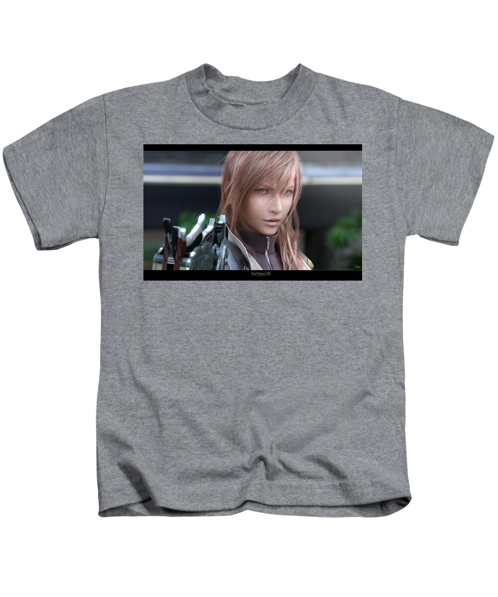 Final Fantasy Xiii Kids T-Shirt featuring the digital art Final Fantasy XIII by Maye Loeser