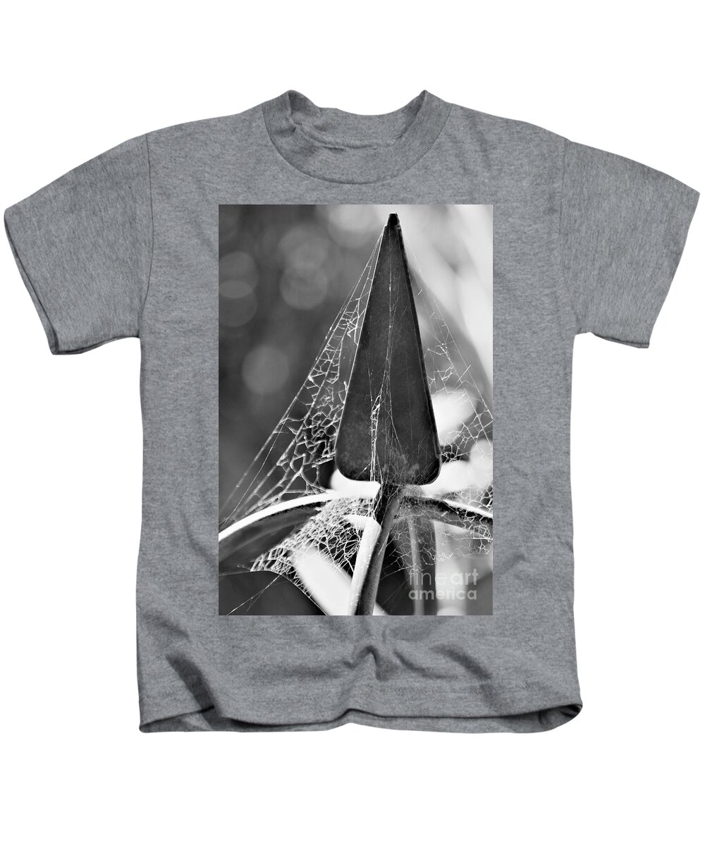 Photograph Kids T-Shirt featuring the photograph Finial And Webs by Tracey Lee Cassin
