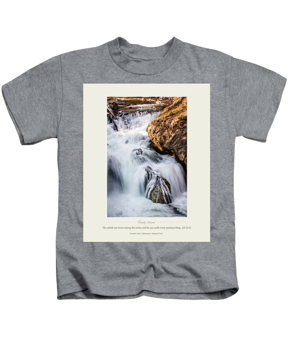 Firehole Falls Kids T-Shirt featuring the photograph Firehole Falls by Randall Evans